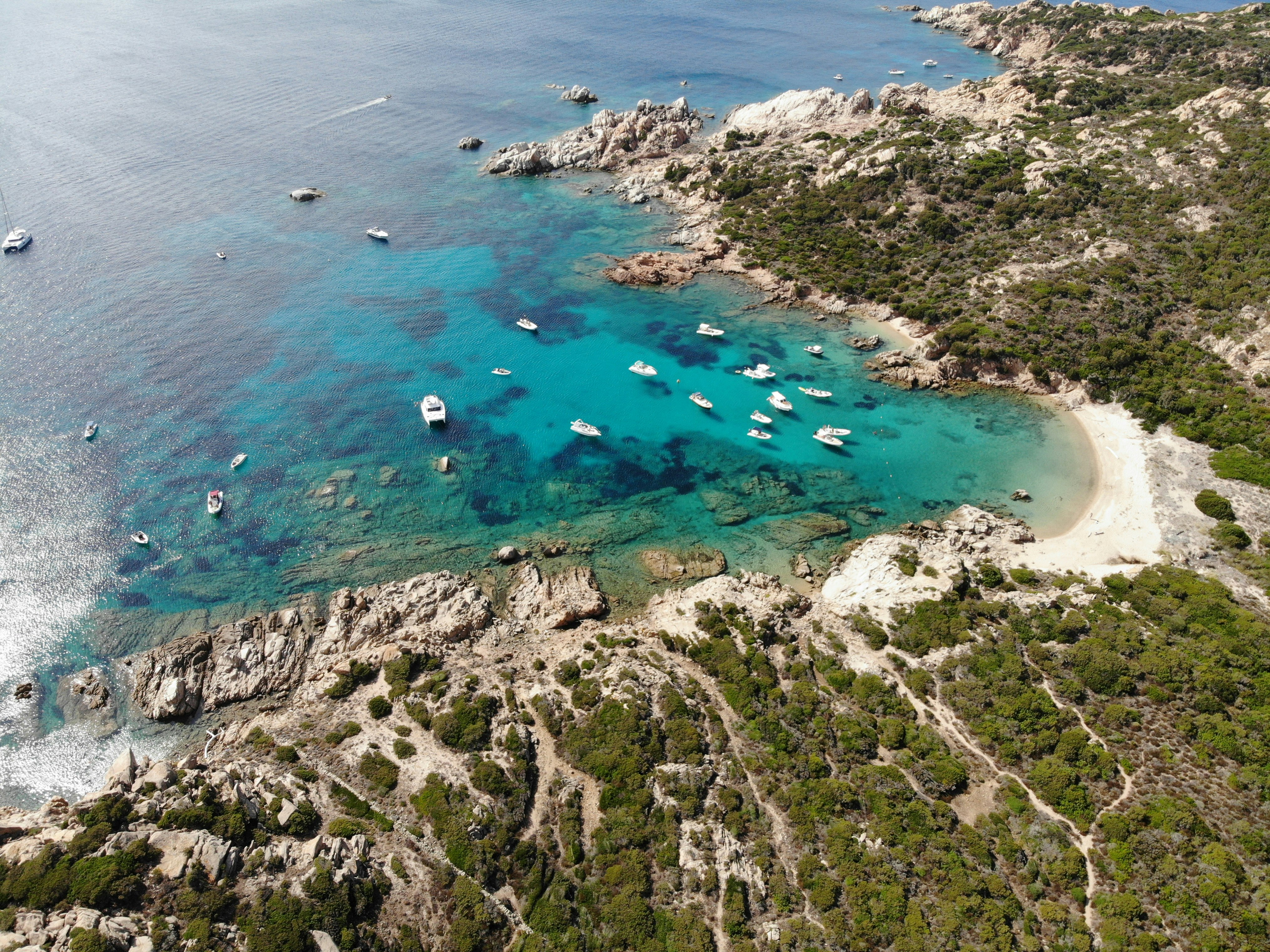 boats on water in aerial view photo